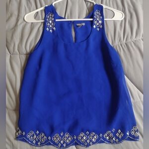 Charlotte Russe Crystal Beaded Blouse Shirt Women's Size Small